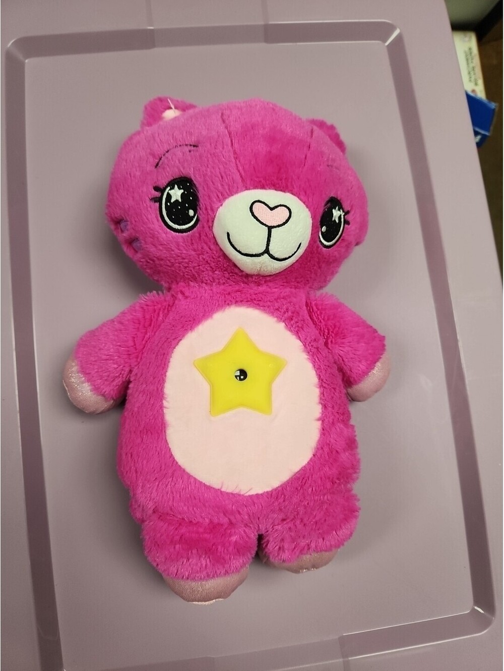 Ontel Star Belly Dream Lites Stuffed Animal Night Light Pretty Pink Cat 13 In!.